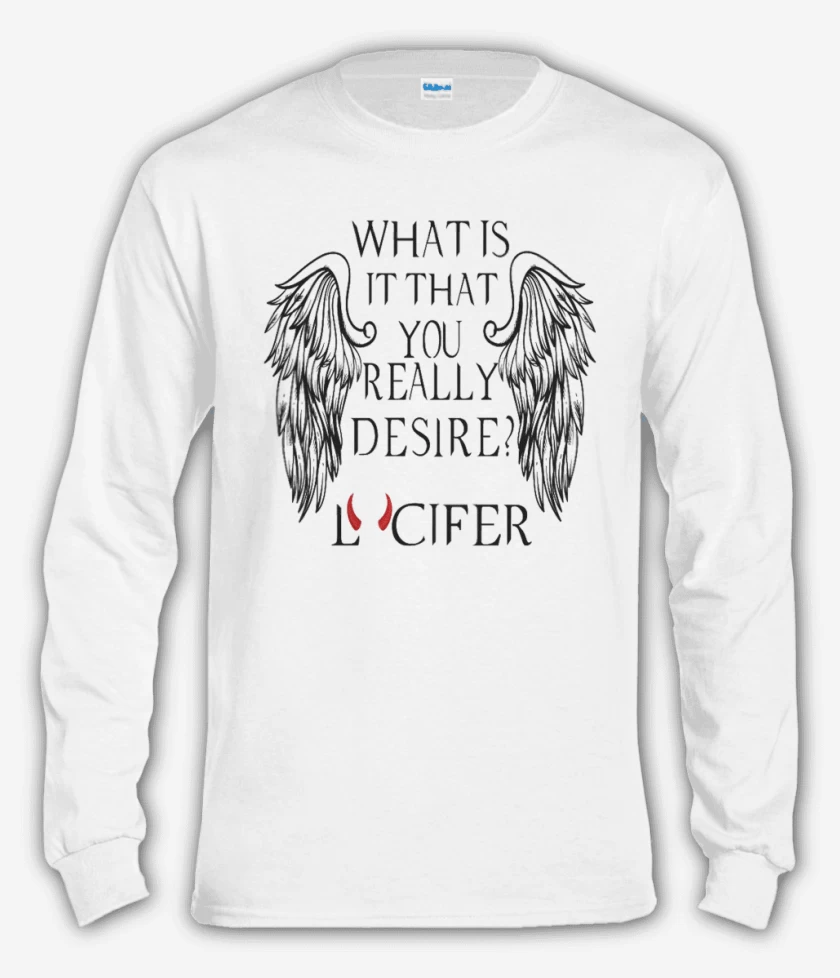 Polera manga larga Blanco de lucifer in hell 2