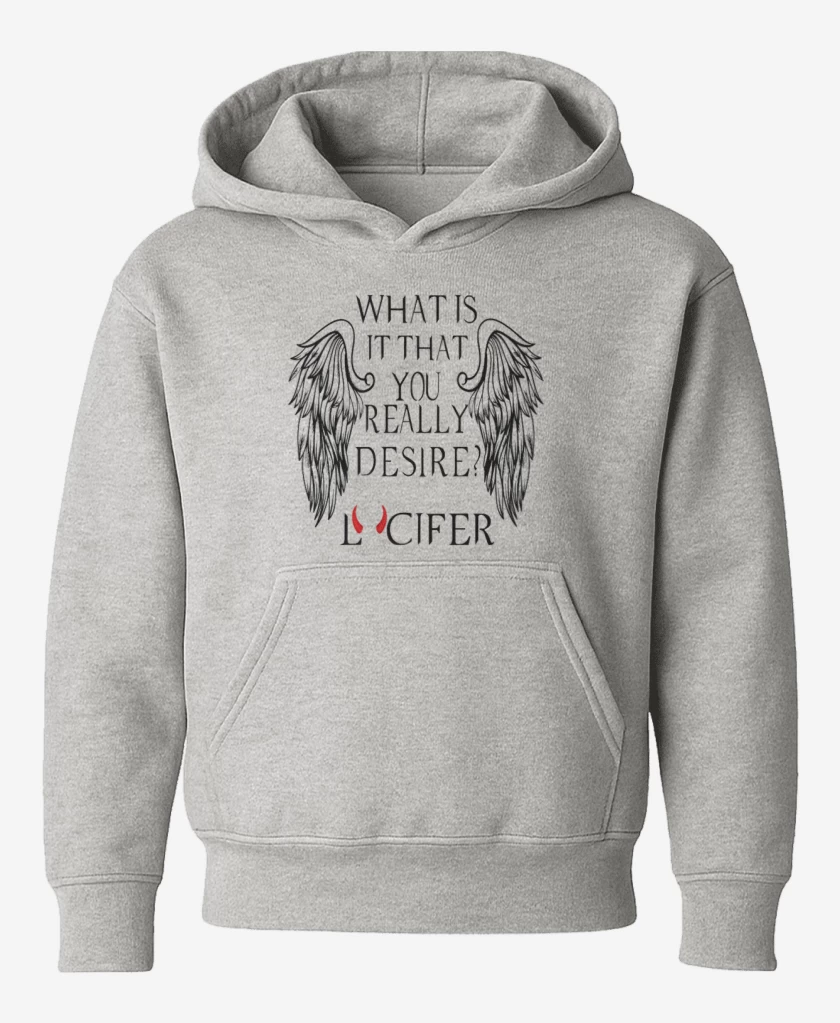 Poleron de niño Gris Melange de lucifer in hell 2