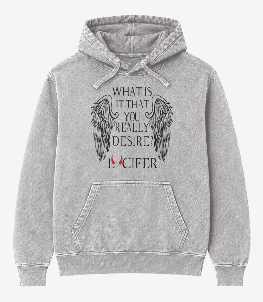 Poleron Canguro Acid Wash Gris Melange de lucifer in hell 2