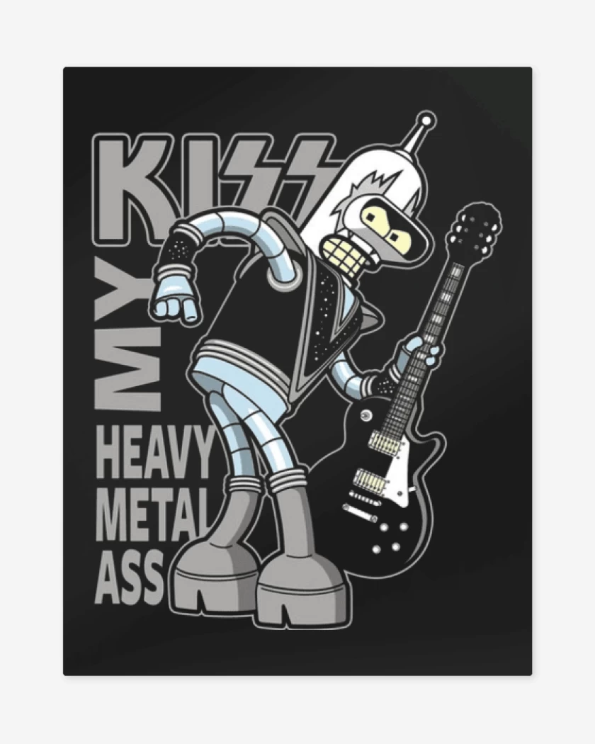 Print metalico Negro de Bender kiss