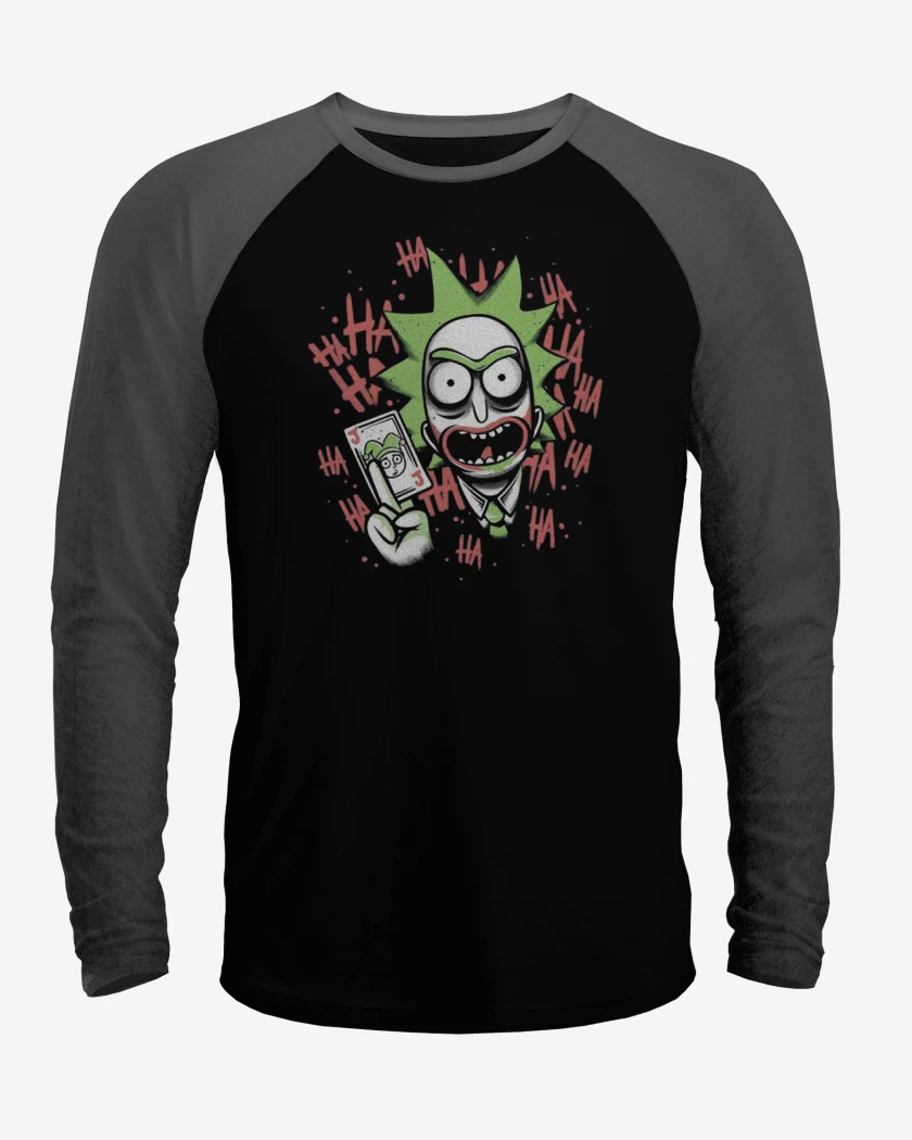 Polera Raglan Negro / Negro Heather de Rickjoker