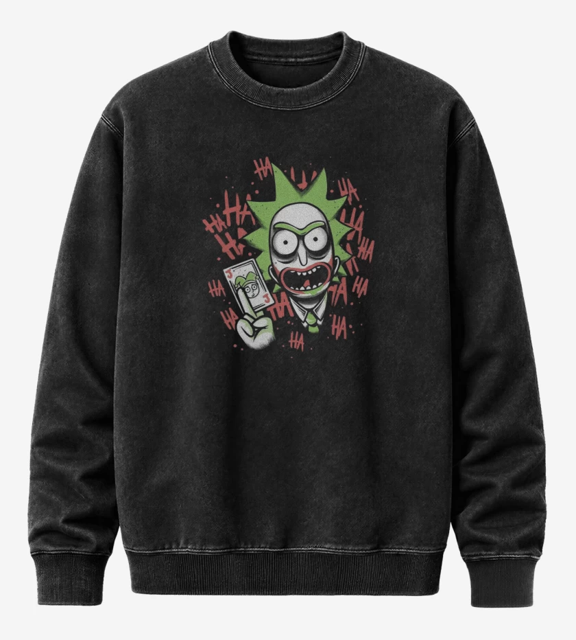Poleron Polo Acid Wash Negro de Rickjoker