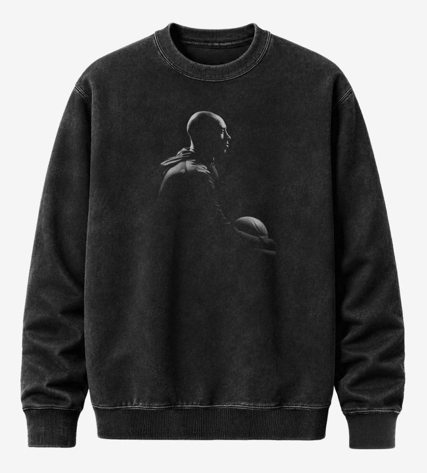 Poleron Polo Acid Wash Negro de Kobe tela 1 