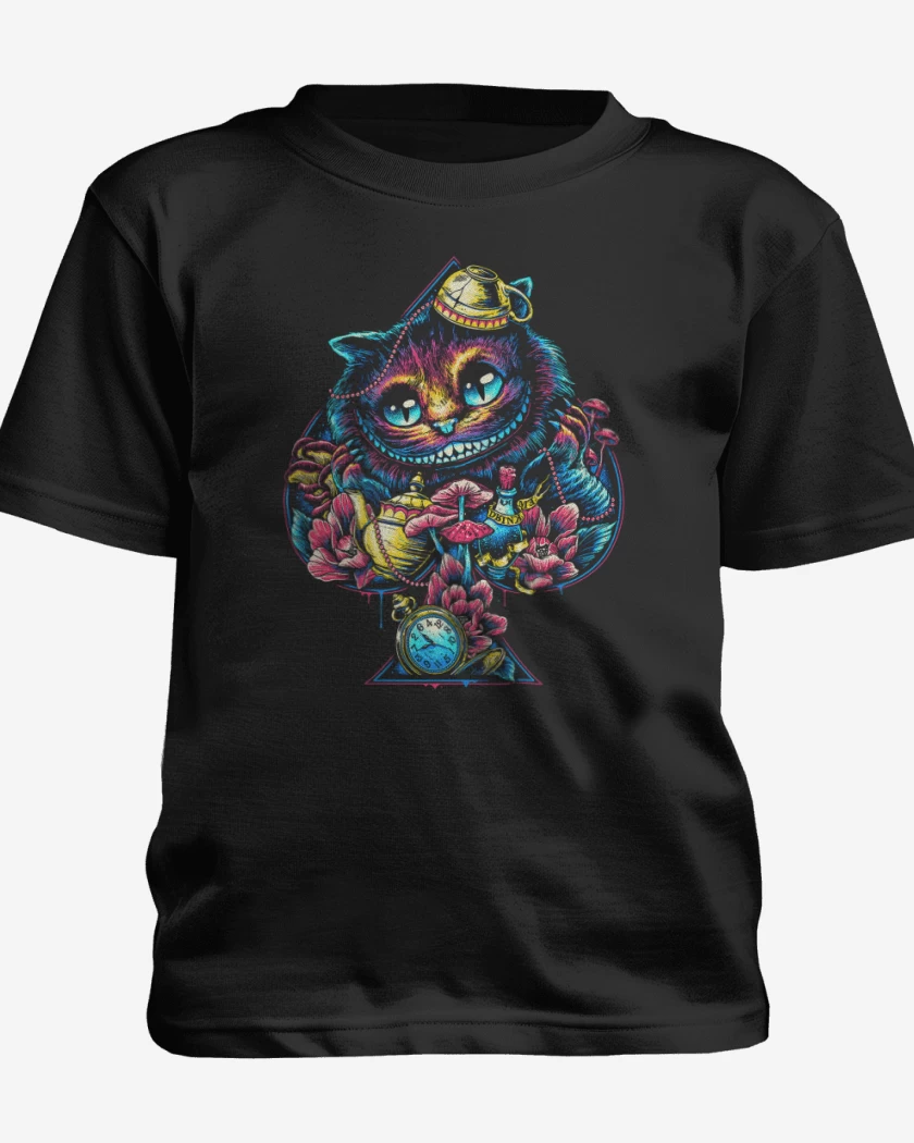 Polera de niño Negro de Gato de alicia