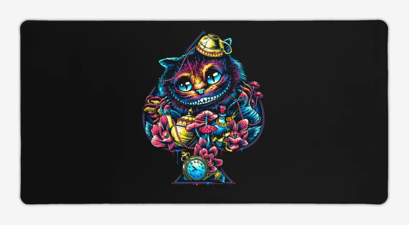 Mouse pad Gamer Negro de Gato de alicia
