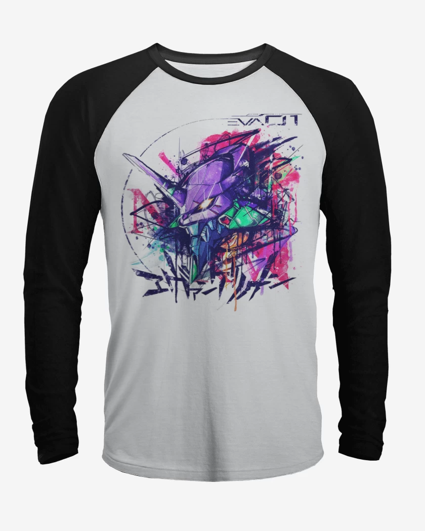Polera Raglan Blanco / Negro de Eva uno