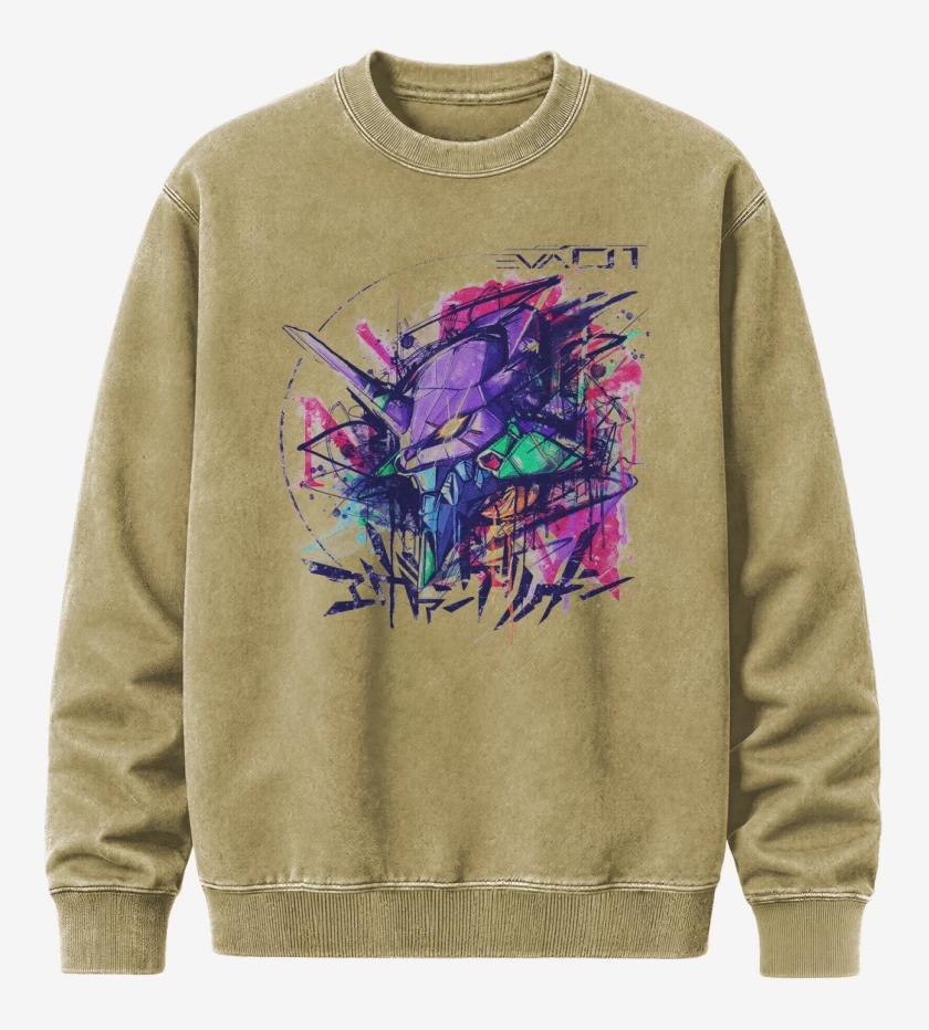Poleron Polo Acid Wash Beige de Eva uno