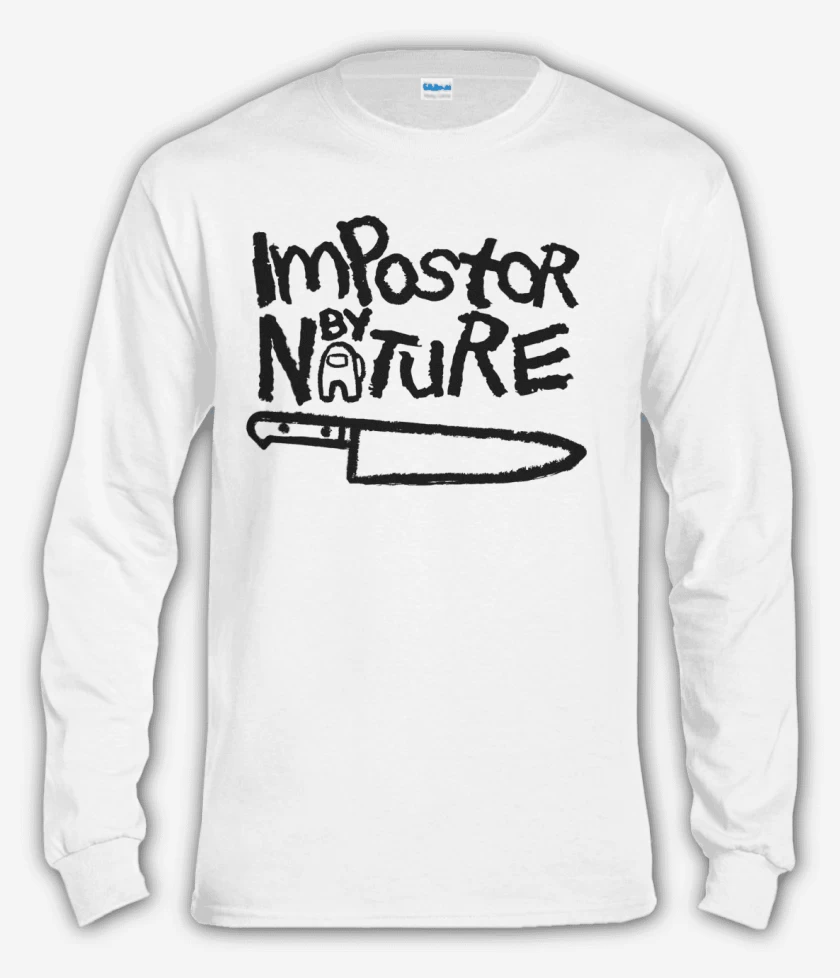Polera manga larga Blanco de Among us 2