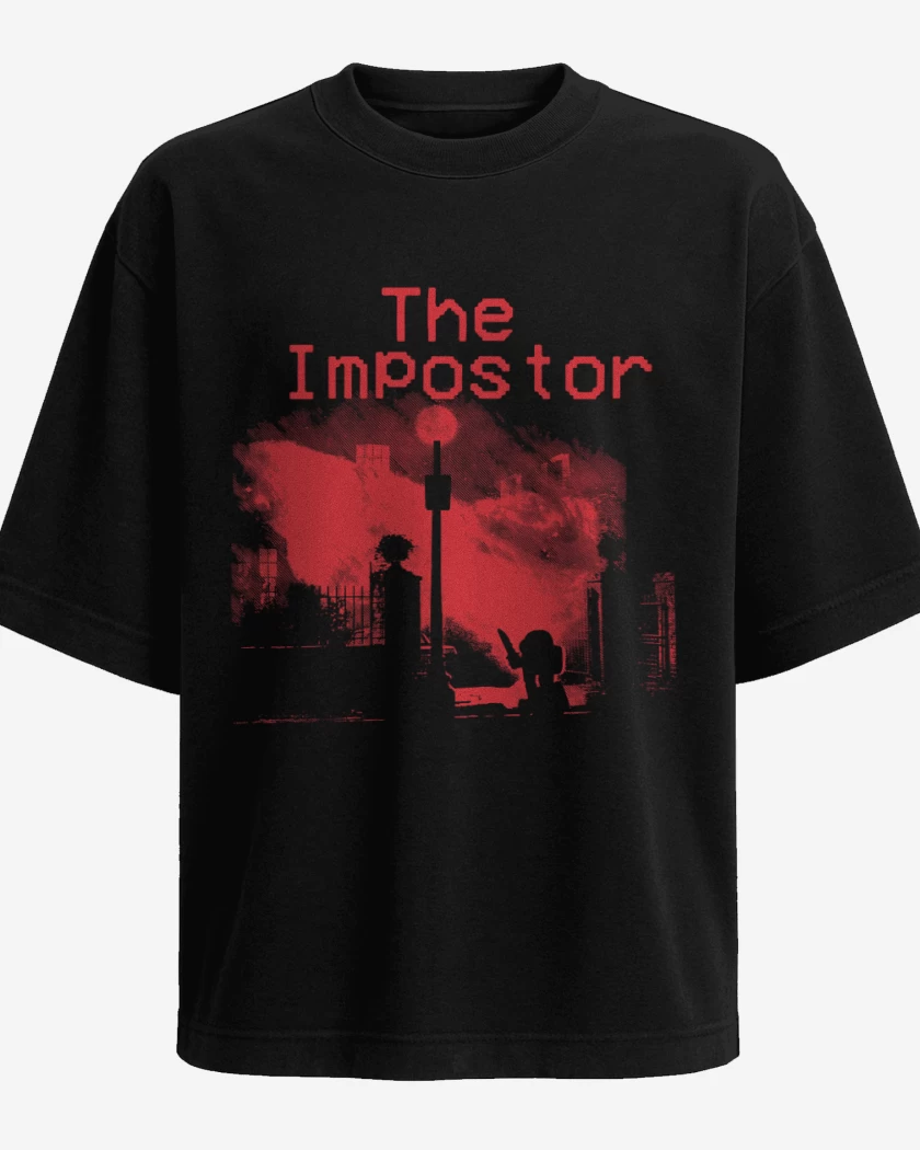 Polera Oversize Negro de among us 3