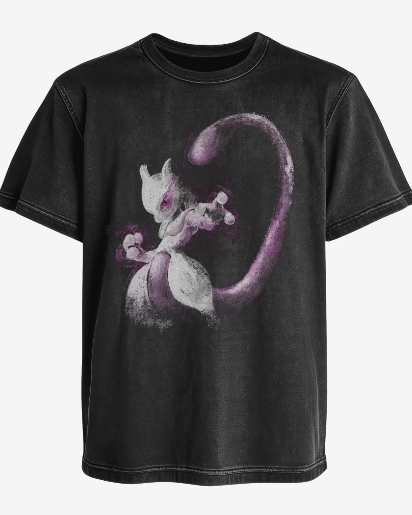 Polera desgastada Negro de Mew2