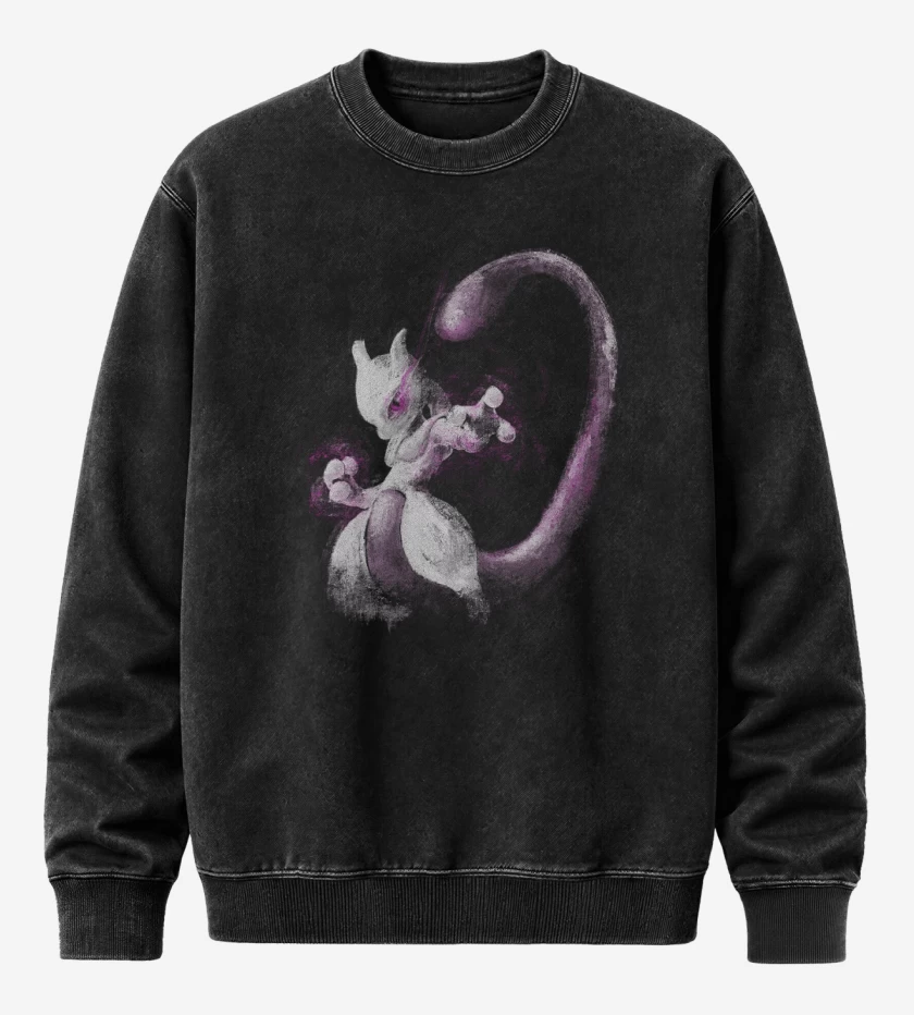 Poleron Polo Acid Wash Negro de Mew2