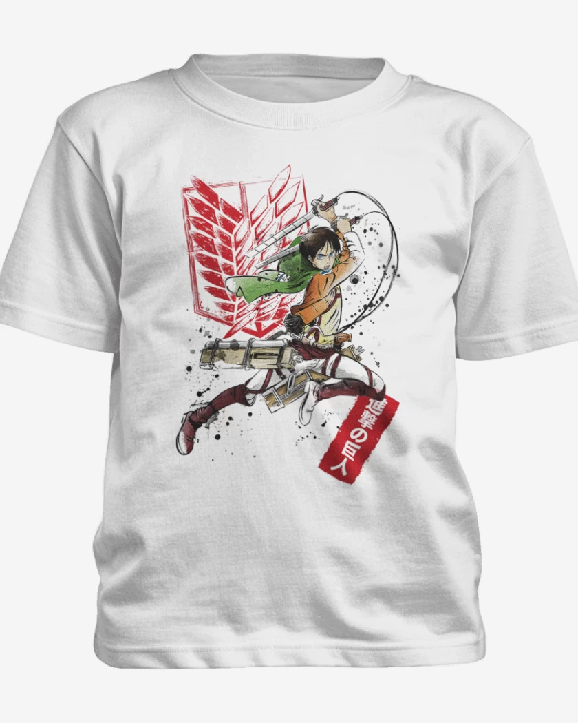 Polera de niño Blanco de Shingeki Eren 