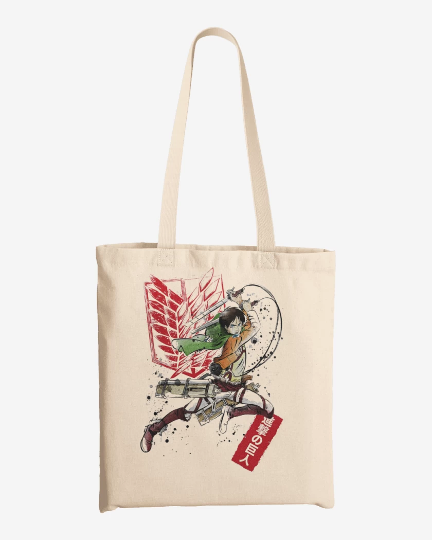 Totebag Blanco de Shingeki Eren 