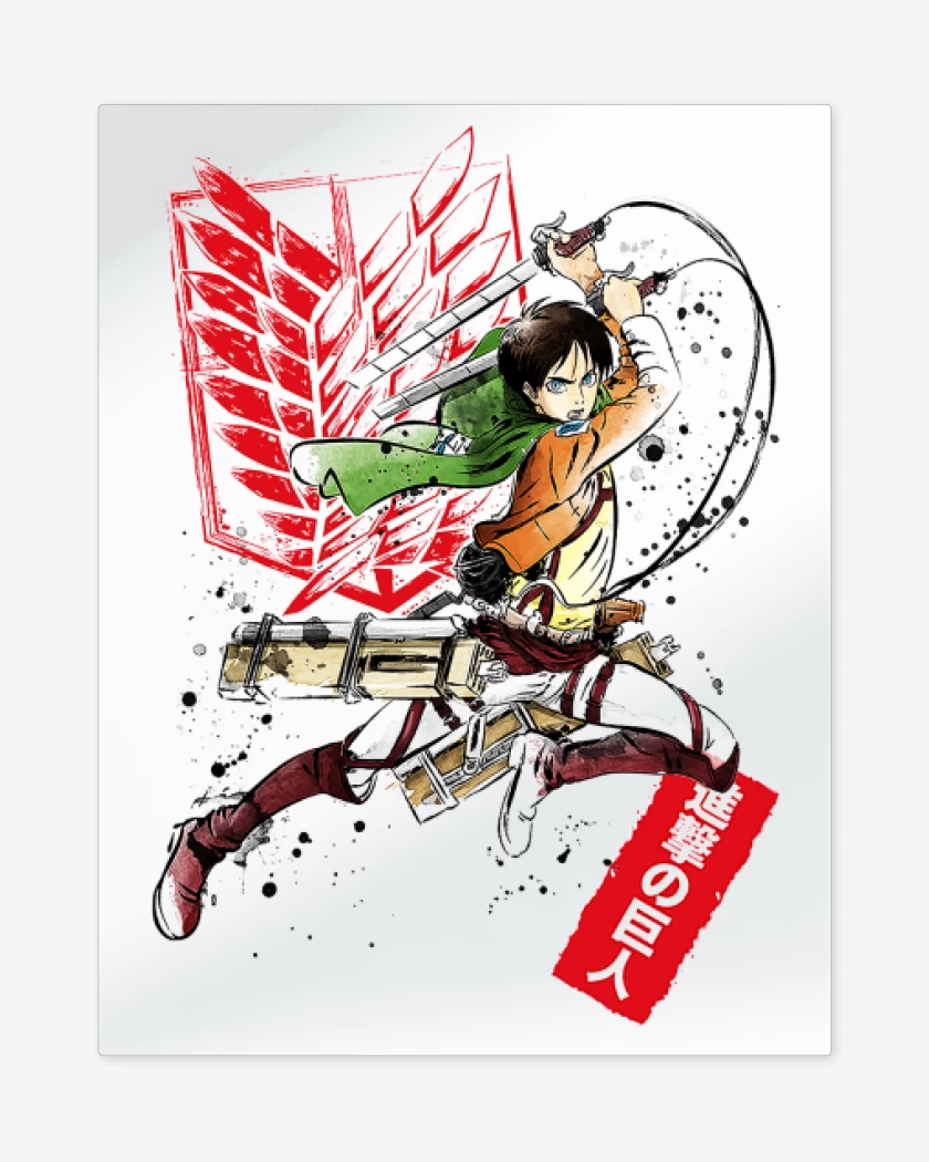 Print metalico Blanco de Shingeki Eren 