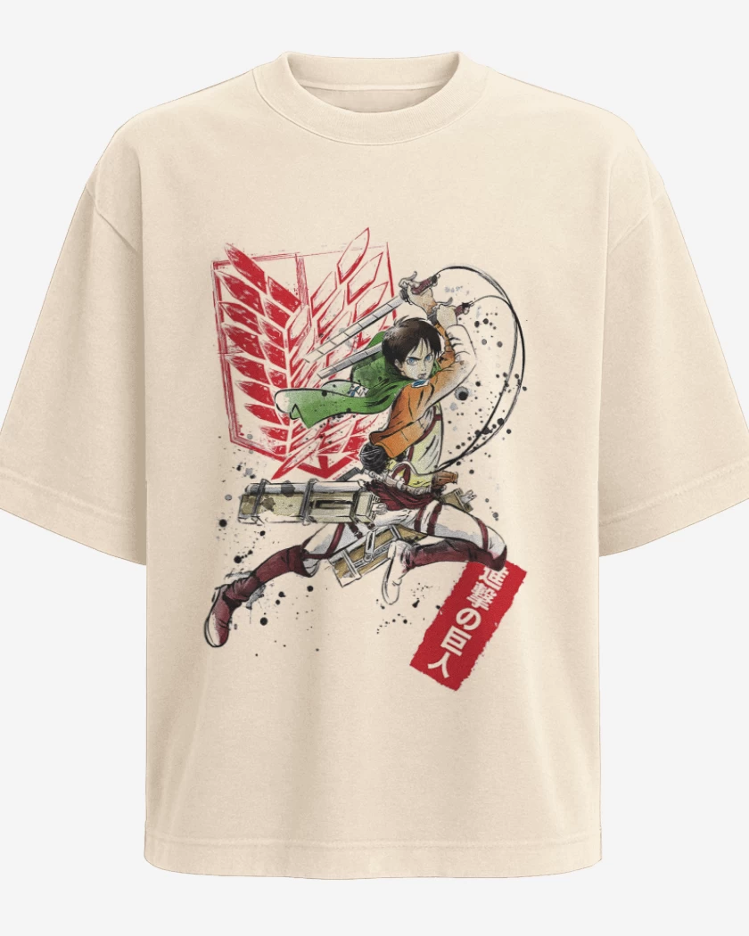 Polera Oversize Beige de Shingeki Eren 