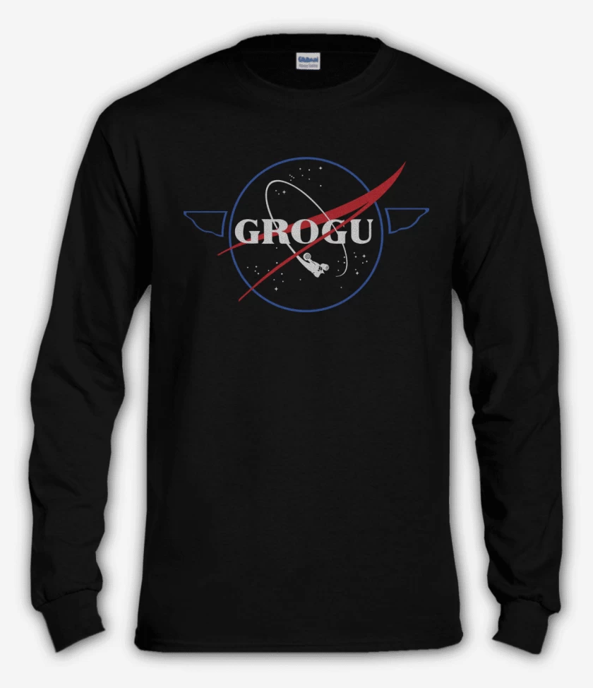 Polera manga larga Negro de Nasa Grogu