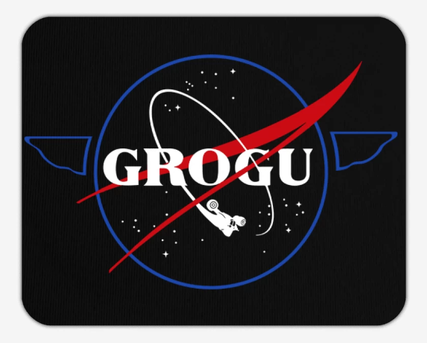 Mousepad Negro de Nasa Grogu