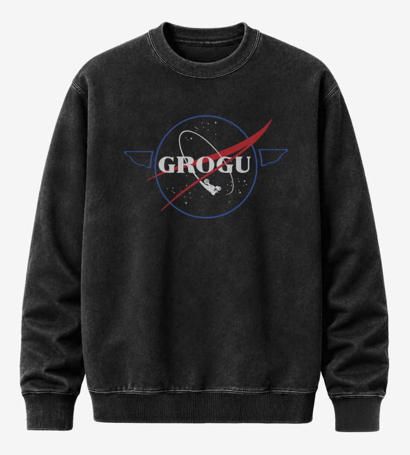 Poleron Polo Acid Wash Negro de Nasa Grogu