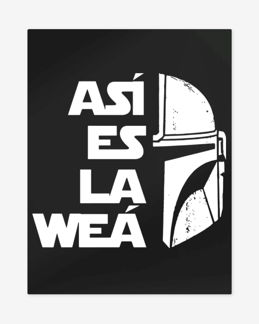 Print metalico Negro de Asi es la weá