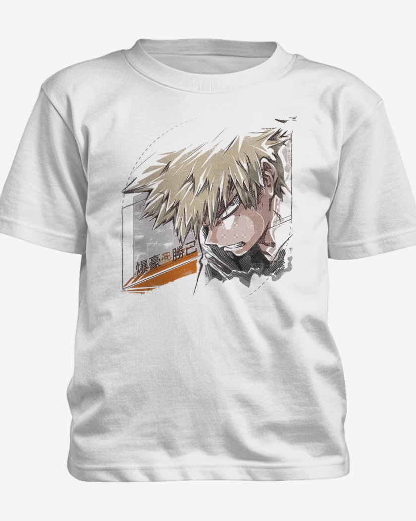 Polera de niño Blanco de Bakugo 2