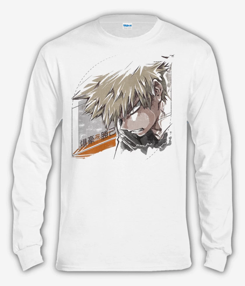 Polera manga larga Blanco de Bakugo 2