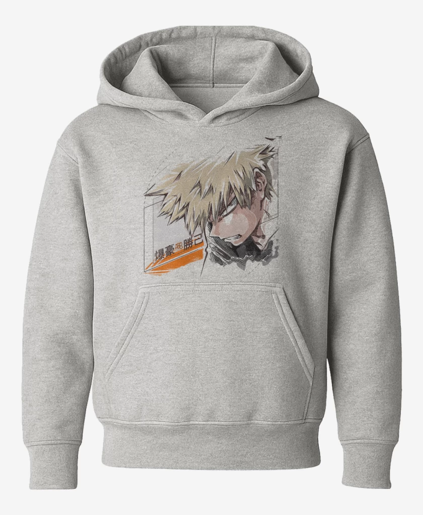 Poleron de niño Gris Melange de Bakugo 2