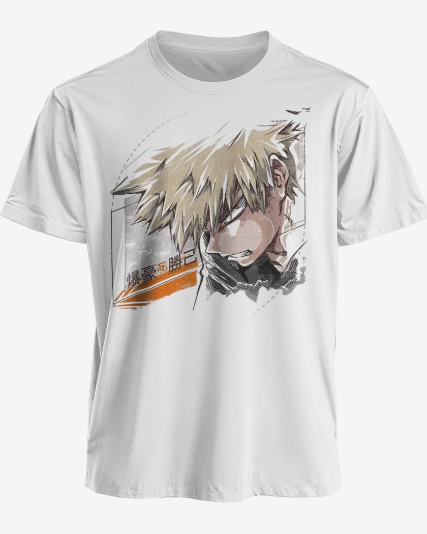 Polera premium Blanco de Bakugo 2
