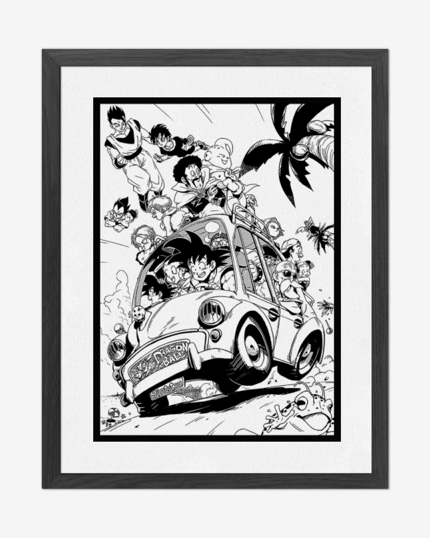 Cuadro decorativo Blanco de Goku y sus amigos