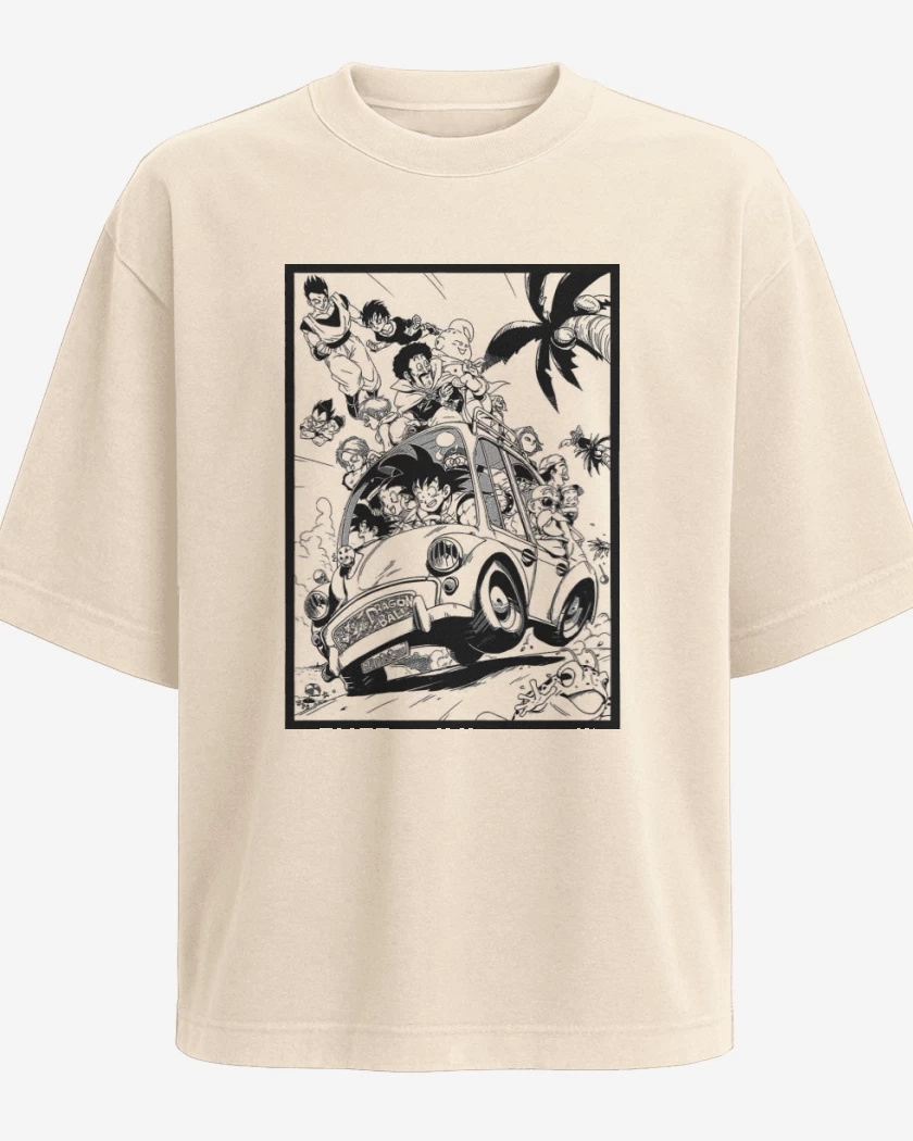 Polera Oversize Beige de Goku y sus amigos