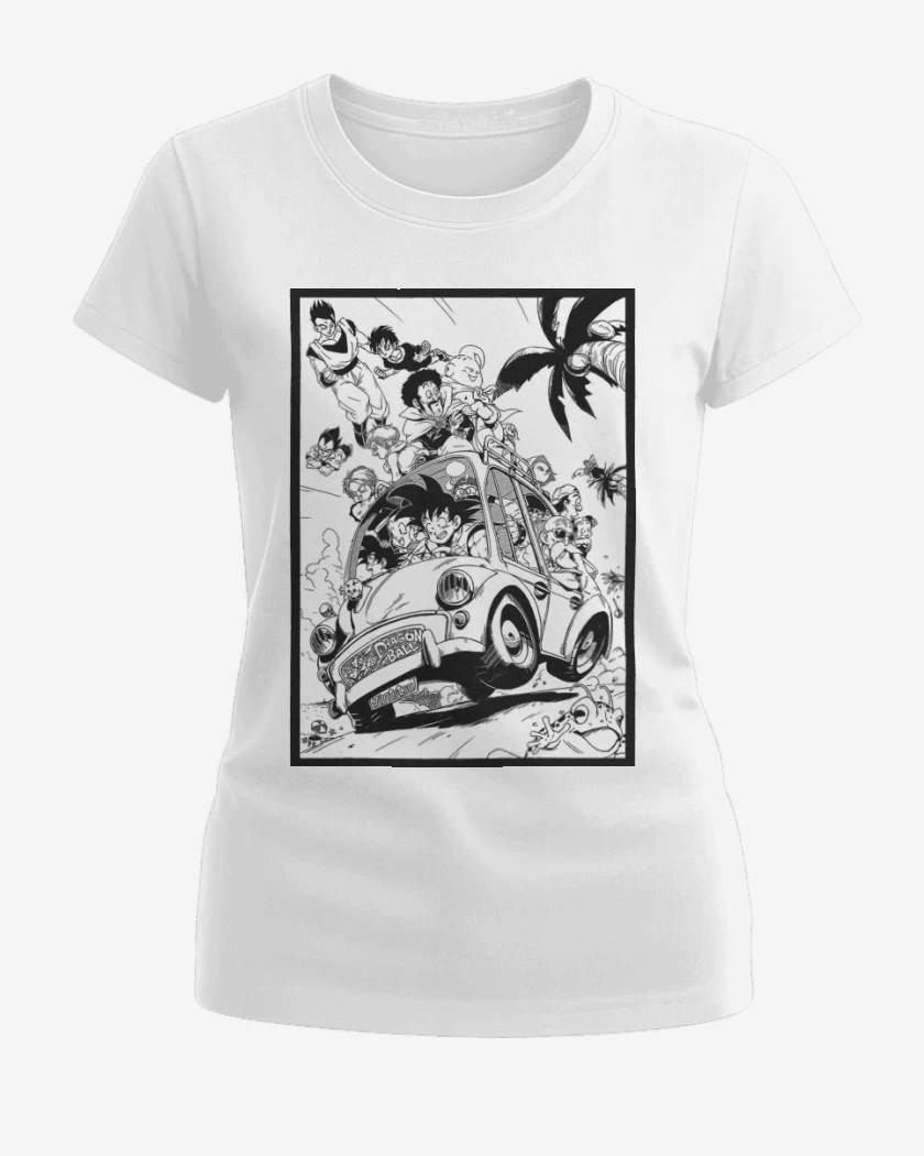 Polera de Mujer Blanco de Goku y sus amigos