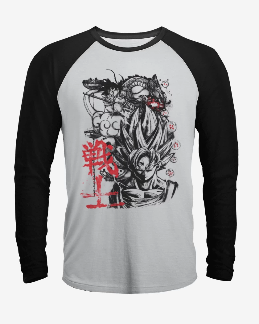 Polera Raglan Blanco / Negro de Gokun