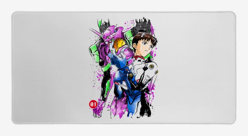 Mouse pad Gamer Blanco de Evangelions