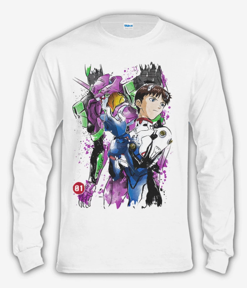 Polera manga larga Blanco de Evangelions
