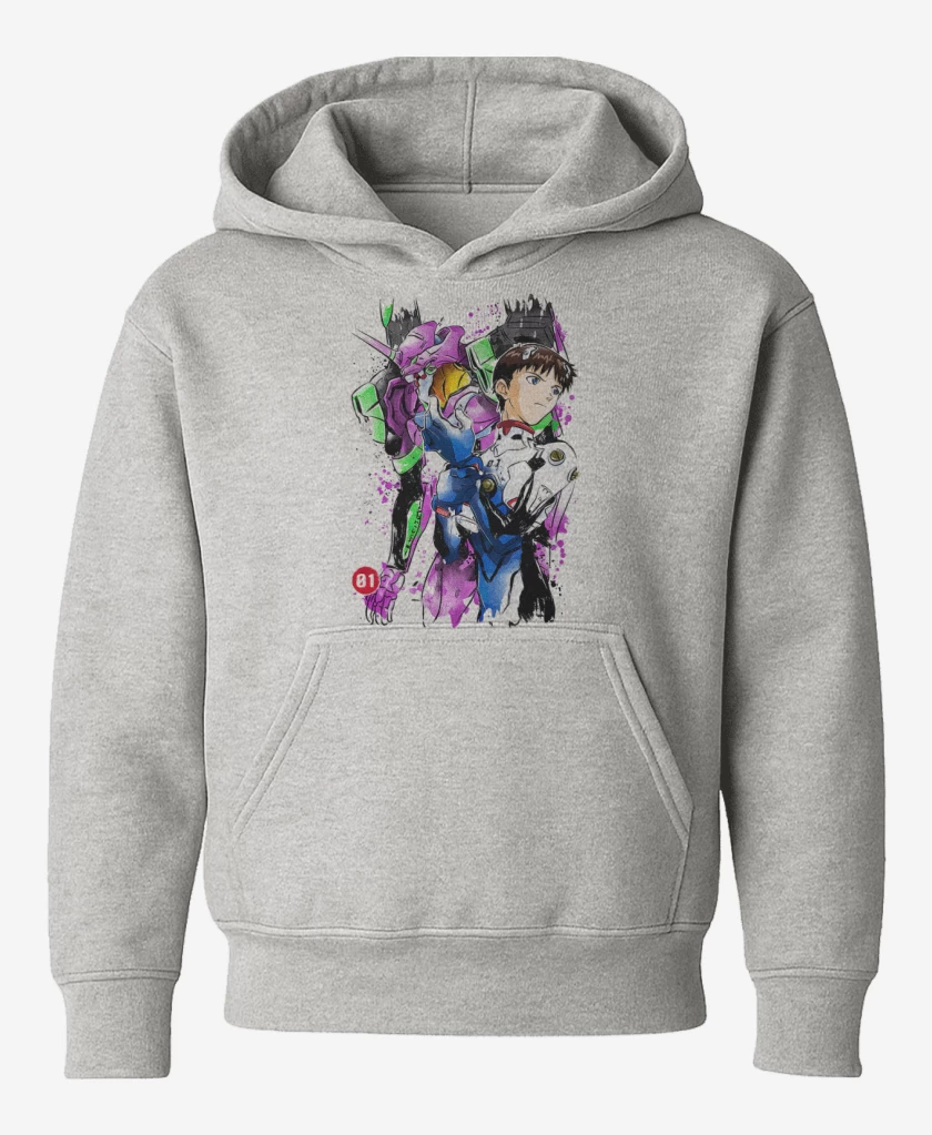 Poleron de niño Gris Melange de Evangelions