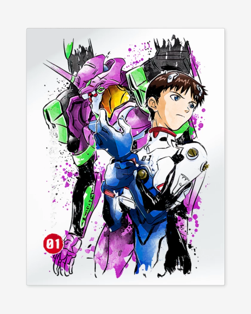Print metalico Blanco de Evangelions