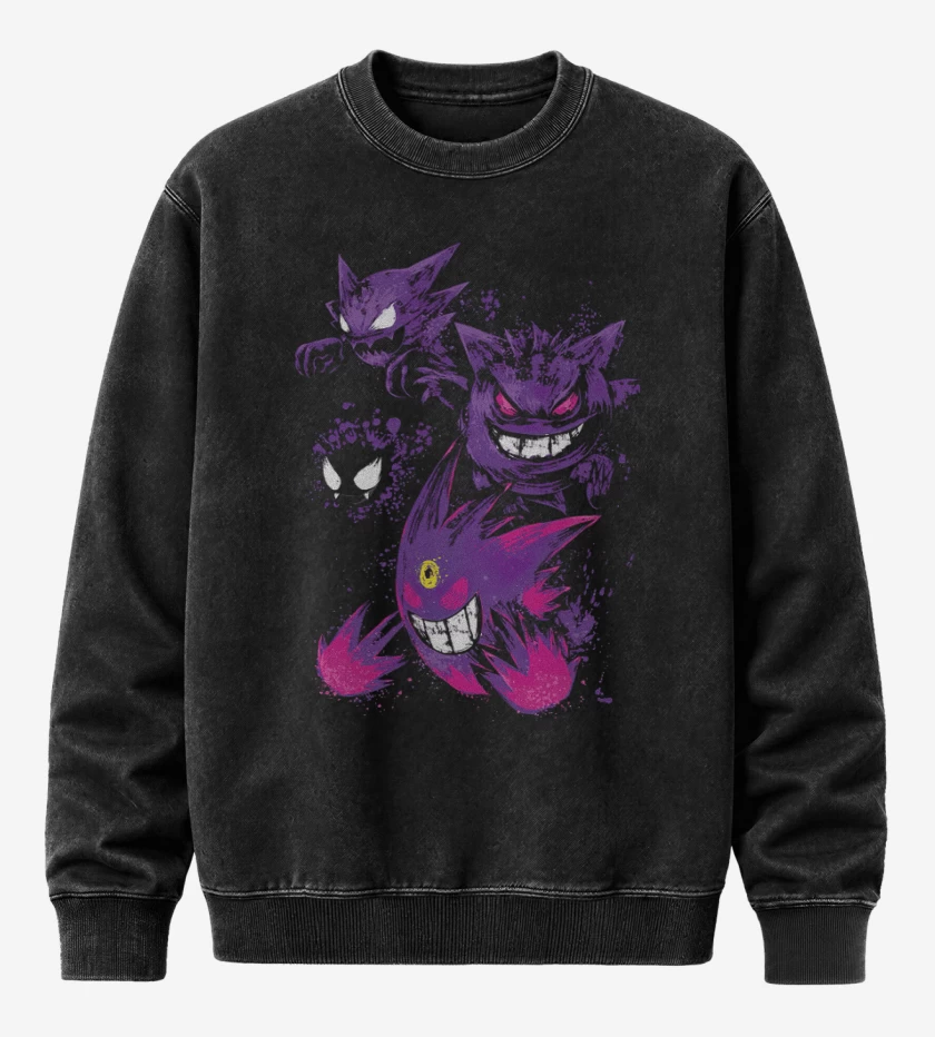 Poleron Polo Acid Wash Negro de Gengars