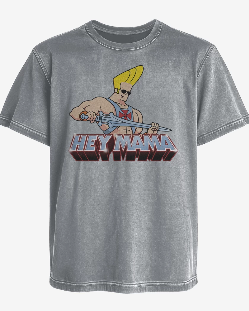 Polera desgastada Gris Melange de Johnny bravo 2