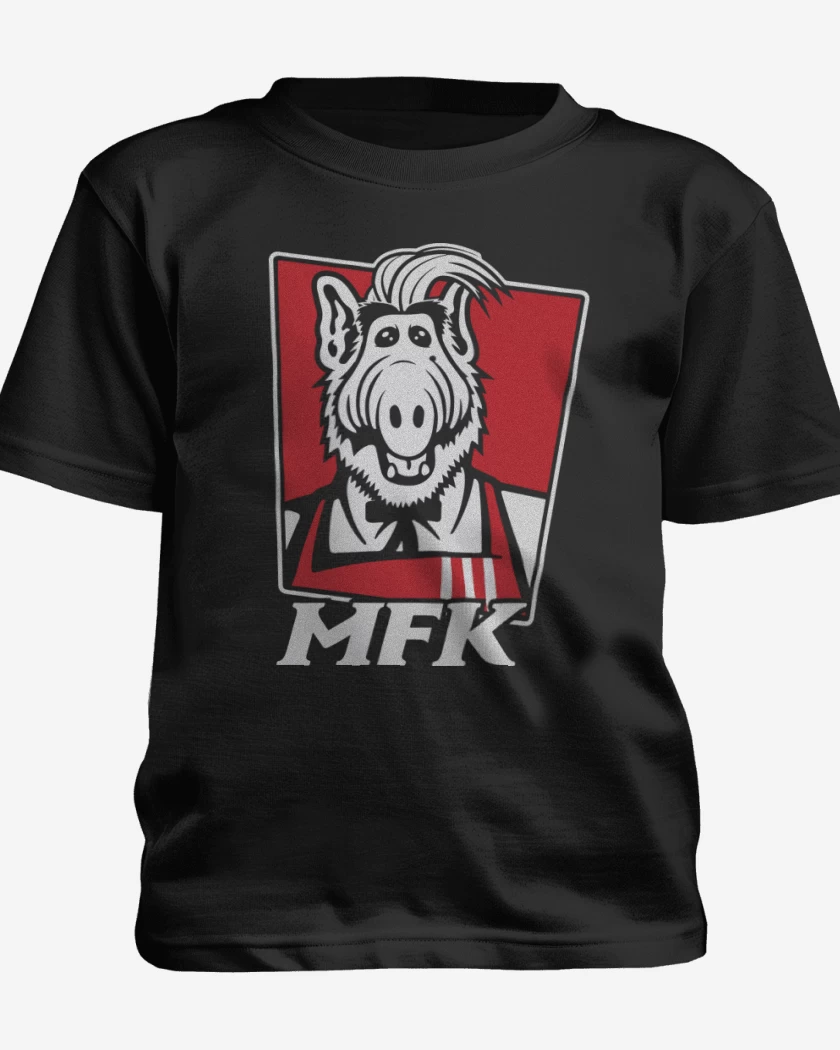 Polera de niño Negro de melmac fried kitten