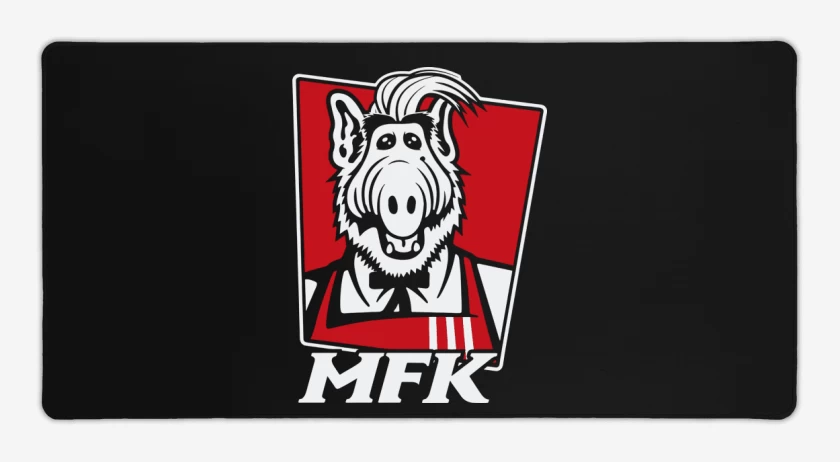 Mouse pad Gamer Negro de melmac fried kitten