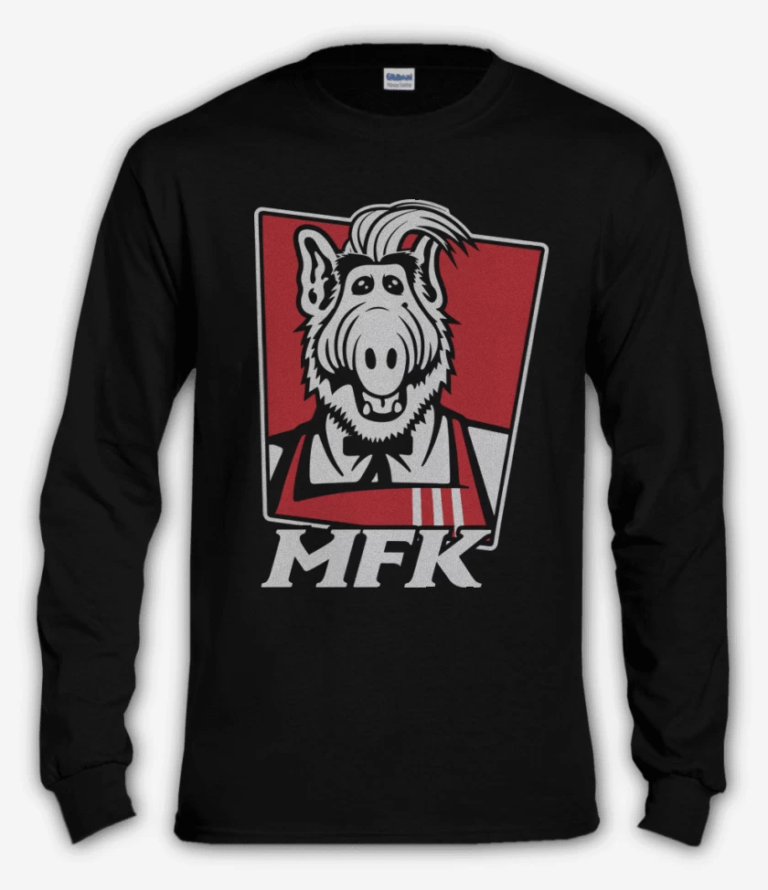 Polera manga larga Negro de melmac fried kitten