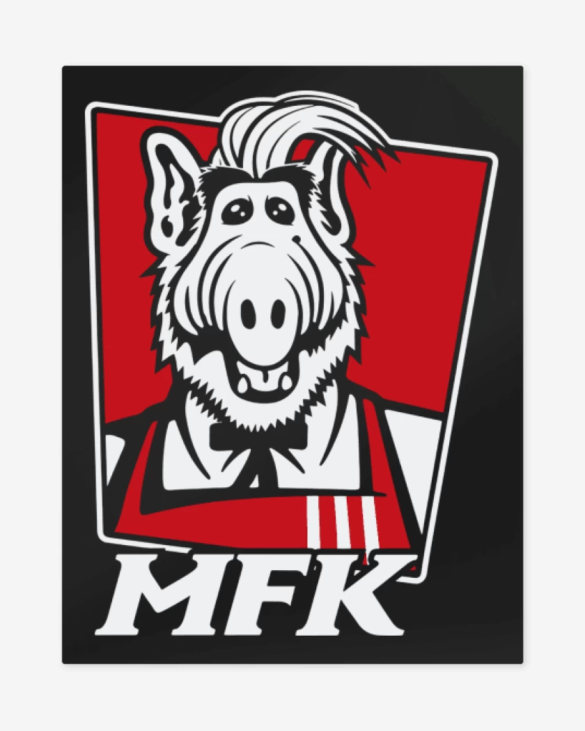 Print metalico Negro de melmac fried kitten
