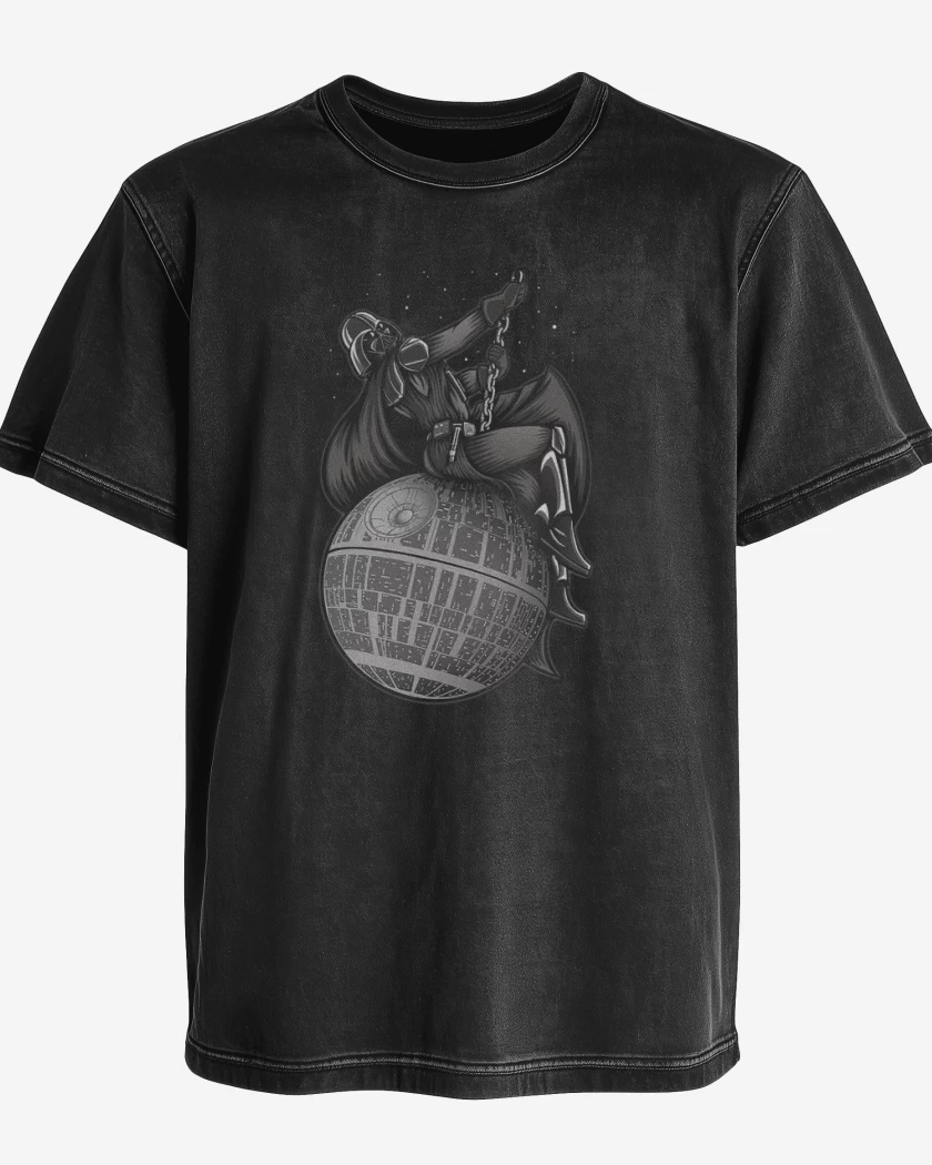 Polera desgastada Negro de Vader cyrus