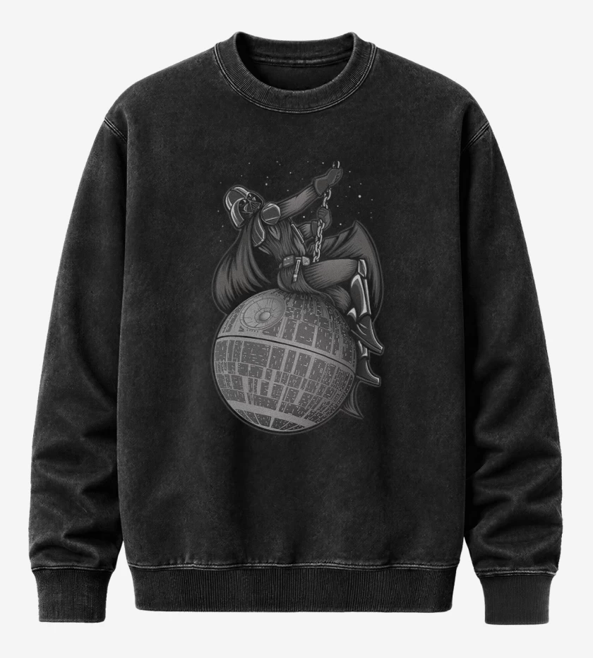 Poleron Polo Acid Wash Negro de Vader cyrus