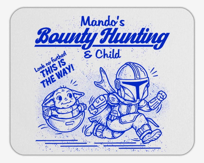 Mousepad Blanco de Mado y grogu