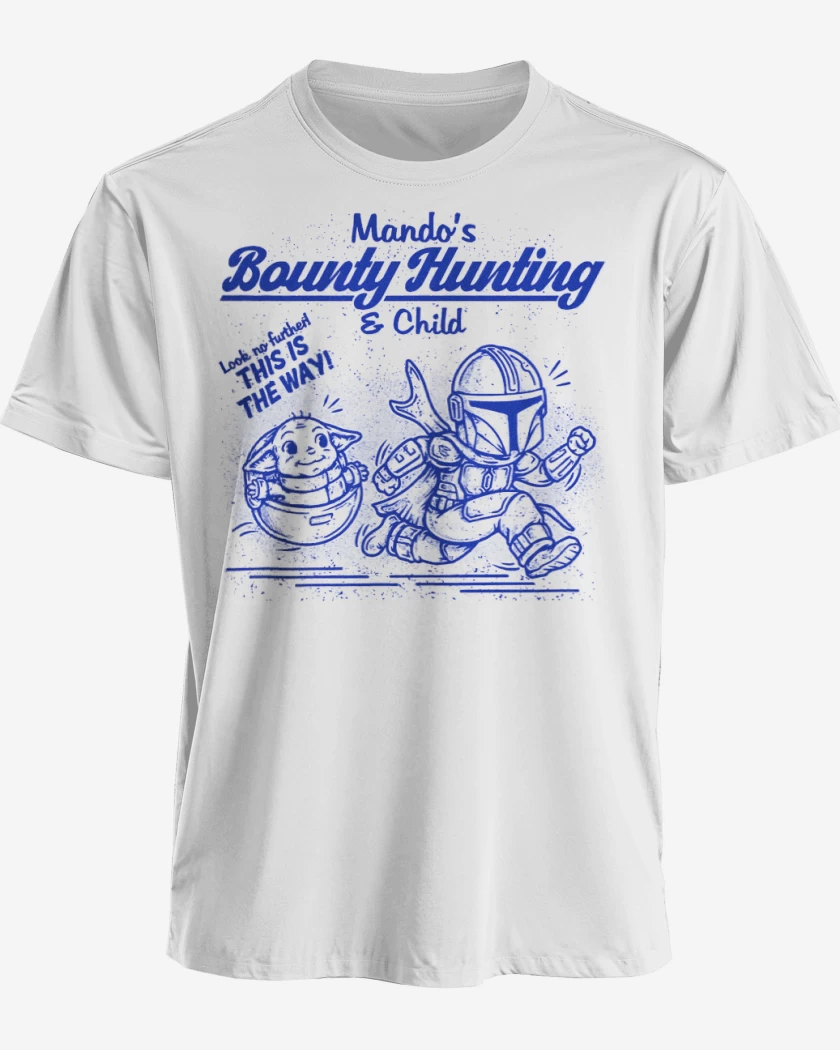 Polera premium Blanco de Mado y grogu