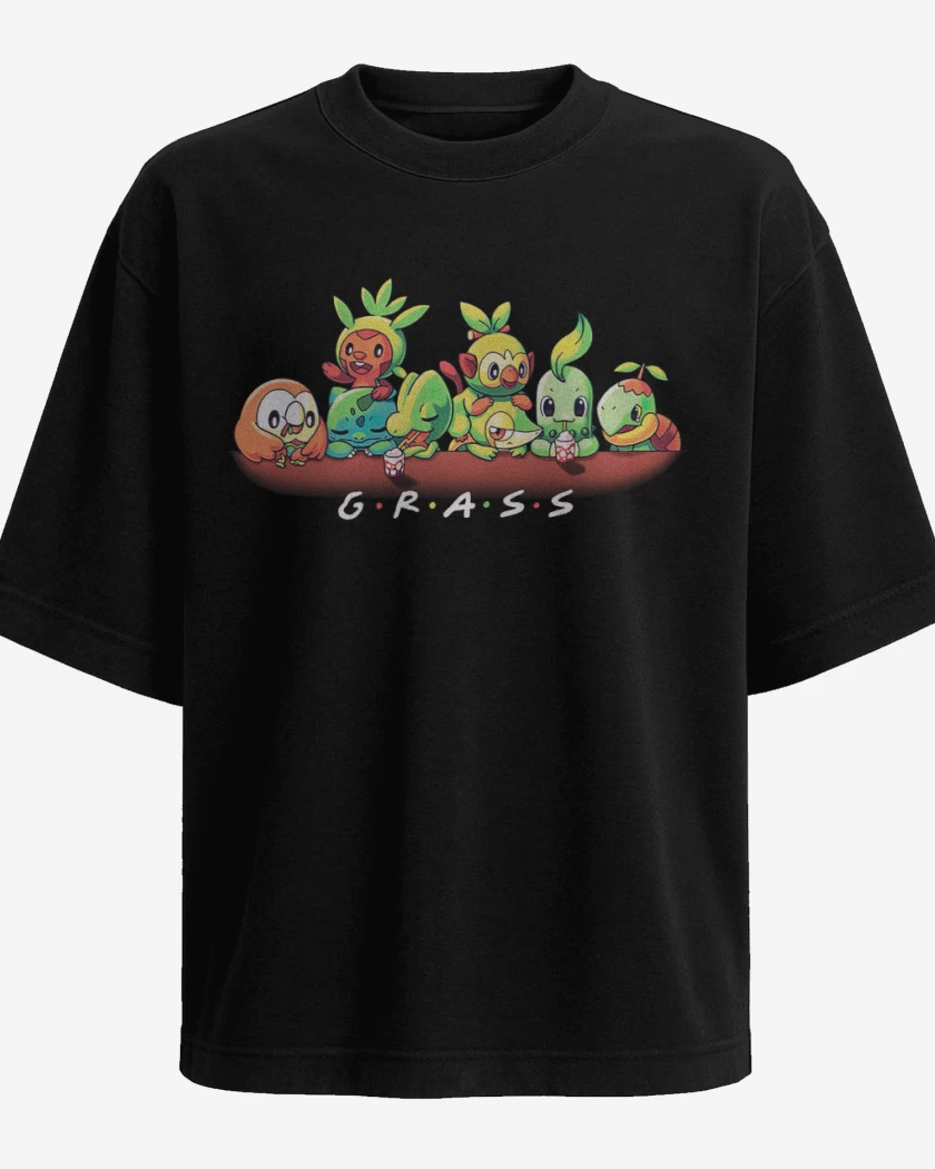 Polera Oversize Negro de Tipo hierba