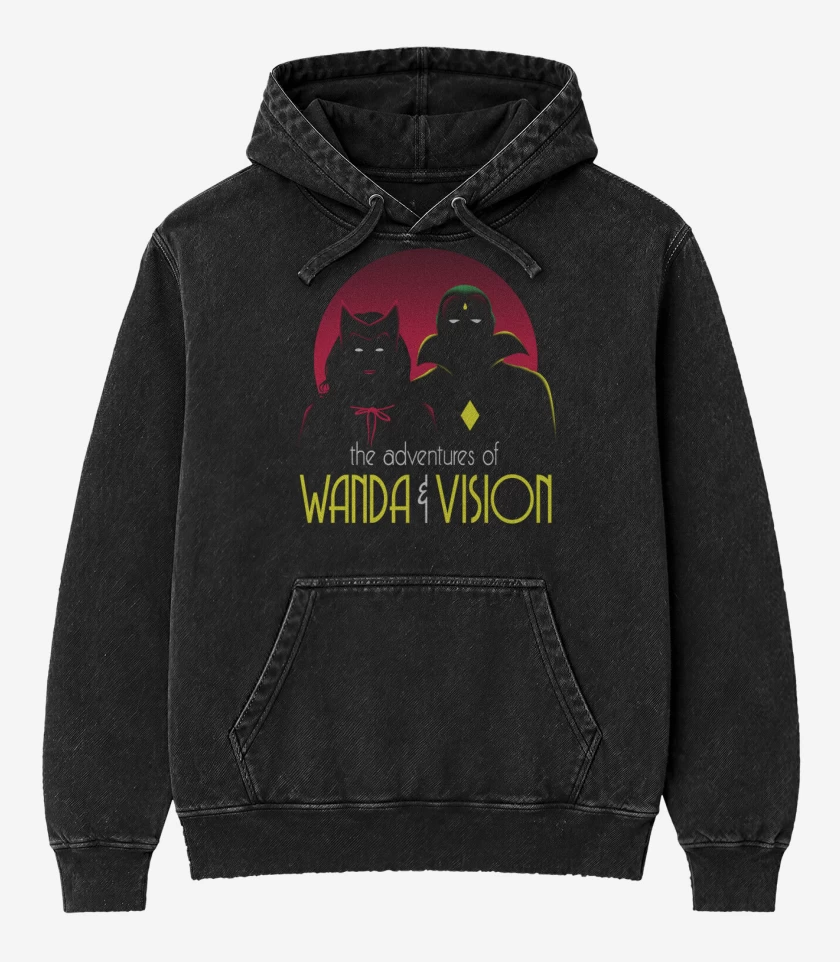 Poleron Canguro Acid Wash Negro de The adventures of Wanda y Vision