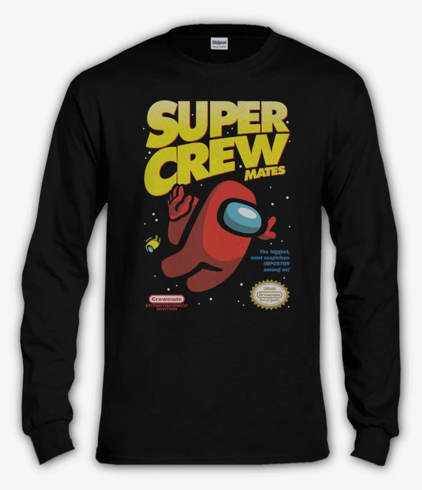 Polera manga larga Negro de Among us 4