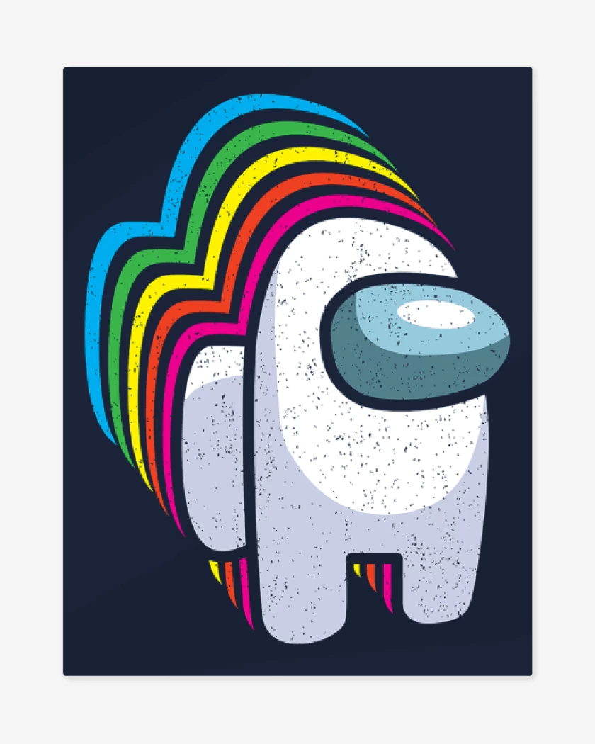 Print metalico Azul Marino de Among us 5