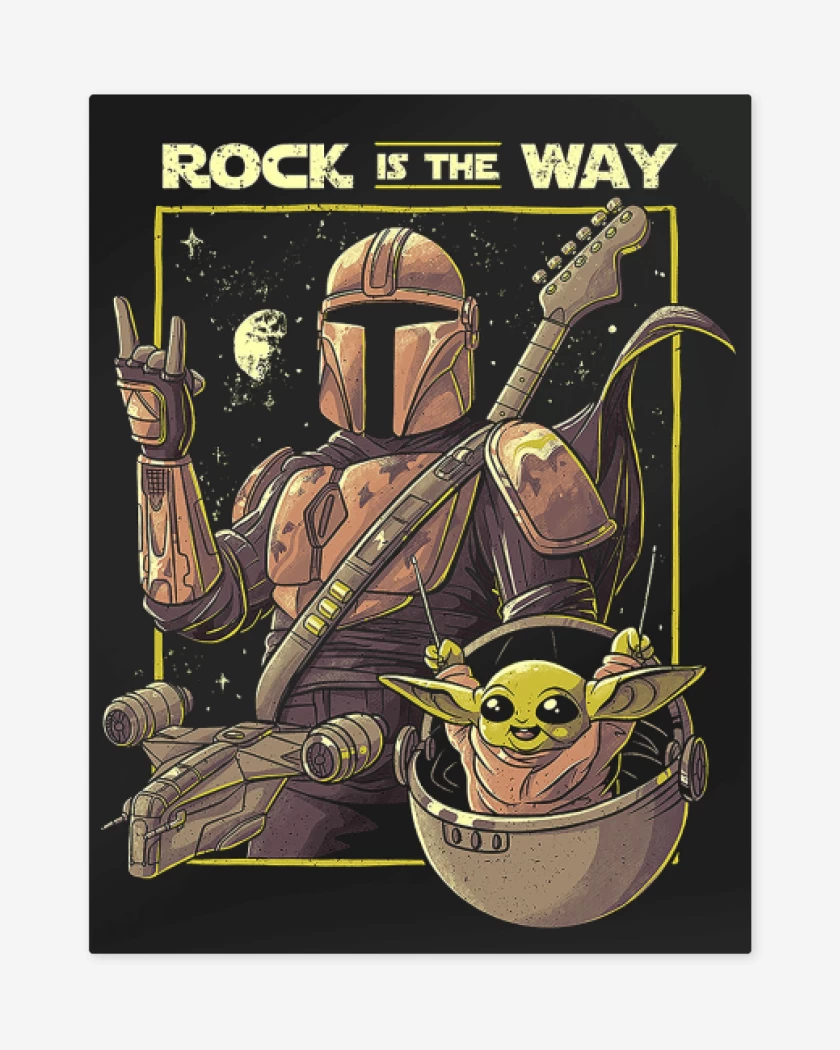Print metalico Negro de Mandalorian